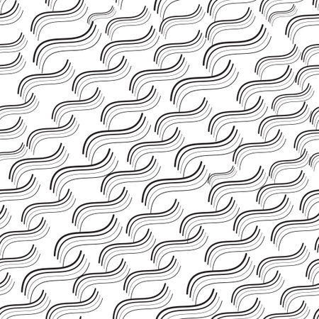 graphic black and white wavy pattern のイラスト素材