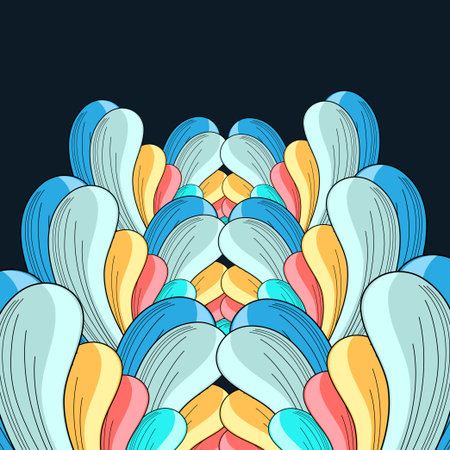 bright colorful graphic abstract pattern with contourのイラスト素材