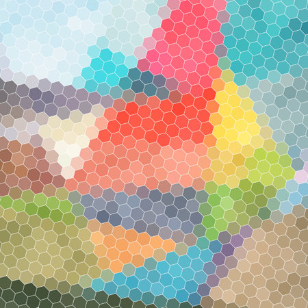 bright multicolored abstract pattern of polygonsのイラスト素材