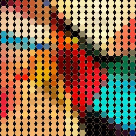 bright multicolored abstract pattern of polygonsのイラスト素材