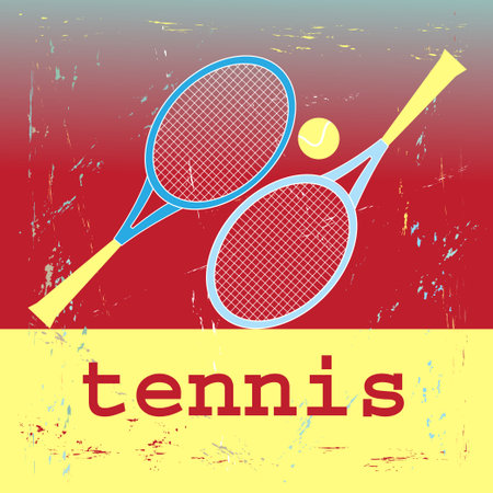 clear illustration of the sport of tennisのイラスト素材