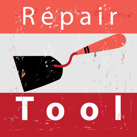 retro poster repairs in the flat styleのイラスト素材