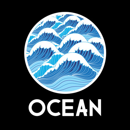 graphic wave a background with ocean wavesのイラスト素材