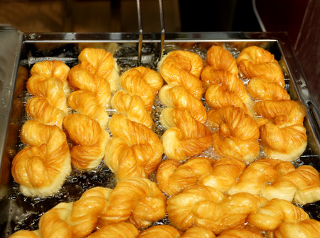 Delicious food donuts is photographed close up