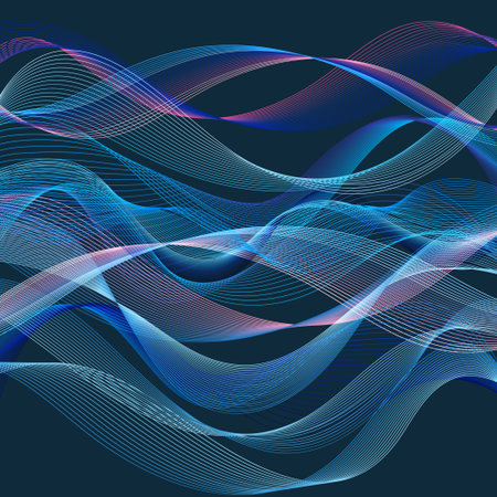 Graphic Abstract wave blue background with waves