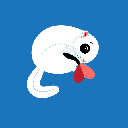little graphic of squirrel in love with heart on a blue backgroundのイラスト素材
