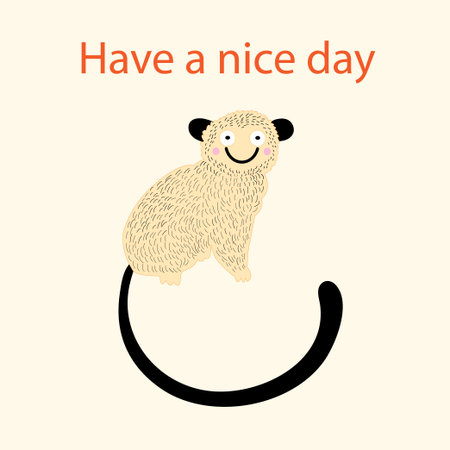 Vector illustration of a beautiful cheerful monkeysのイラスト素材