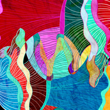 watercolor a retro background of abstract elements