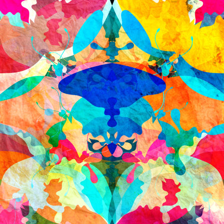 bright watercolor background abstract ornamental plant elementsの写真素材