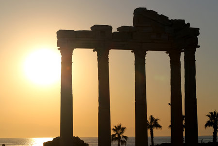 The temple of Apollo in Turkey in Sideの写真素材