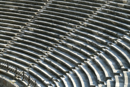Detail of the Roman Coliseum in Turkey in Side photographed close upの写真素材