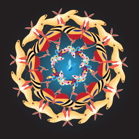 graphic background a different multicolored butterflies beautifulのイラスト素材