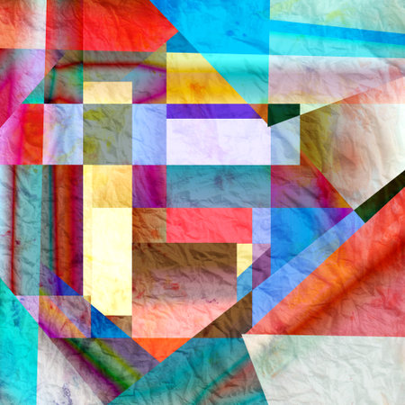 Abstract bright colorful background with different geometric elementsの写真素材