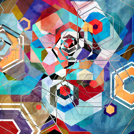 watercolor a retro background of abstract elements