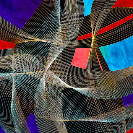 Abstract bright colorful background with different geometric elementsの写真素材