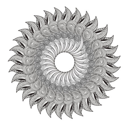 graphic circular pattern on a burgundy background vector illustrationのイラスト素材