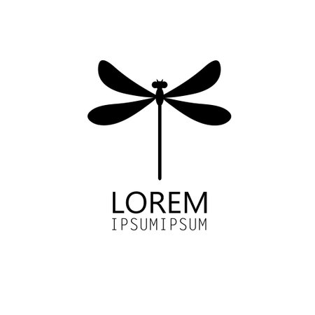 icon dragonfly illustration on white backgroundのイラスト素材