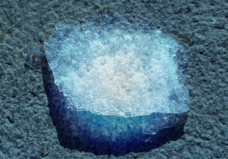 Beautiful photo transparent small floe illuminated by the sun