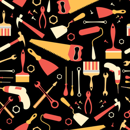 graphic design tool for repair on a black backgroundのイラスト素材