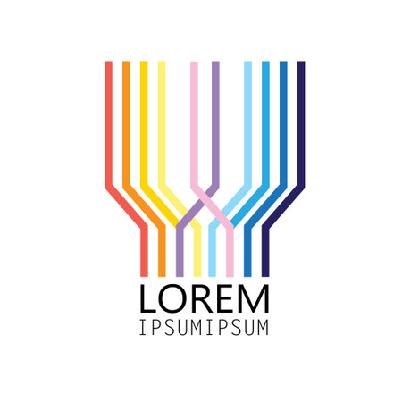 abstract illustration sign colorful treesのイラスト素材