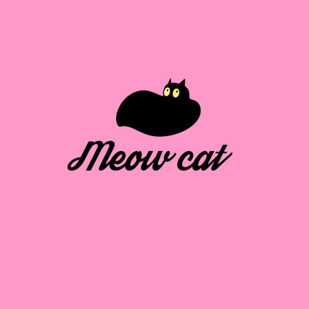 Graphic symbol of a cat on a pink backgroundのイラスト素材