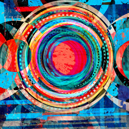 Watercolor abstract background with different elements of the fantasticの写真素材