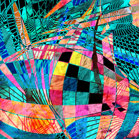 Abstract colorful watercolor background with different elements