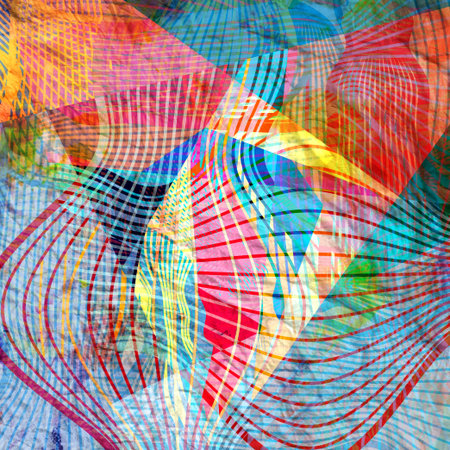 Watercolor abstract colorful background with fantastic elements. Background for design template.の写真素材