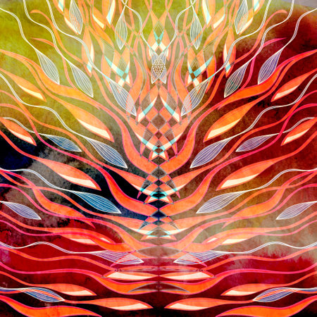 Watercolor multicolored abstract fantastic patterns on a dark background