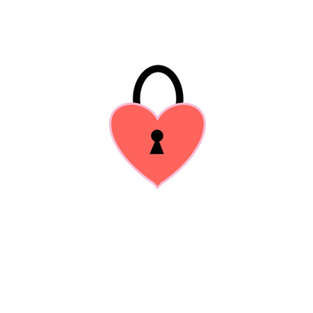 sign isolated heart lock on a white backgroundのイラスト素材