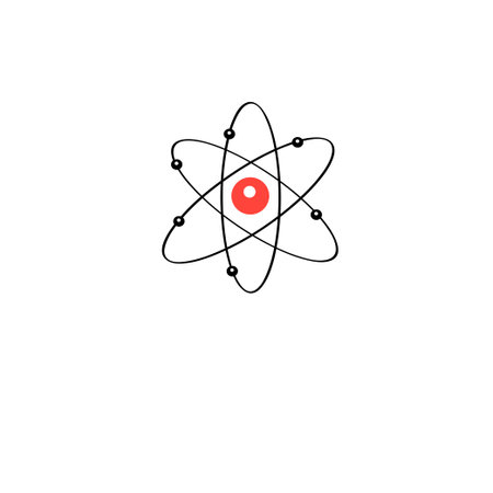 atom sign isolated on white background