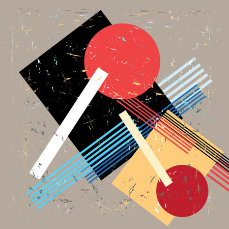 Bright abstract background with interesting geometric objects