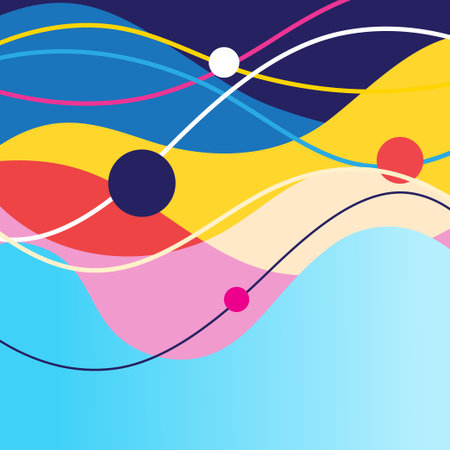 Abstract geometric elements with bright colorful backgroundのイラスト素材