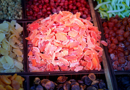 Photo of a delicious dried dried fruit on the Turkish marketの写真素材