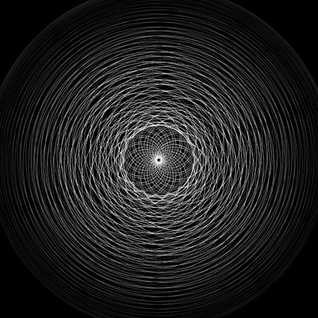 Vector glowing round ornament on a dark backgroundのイラスト素材