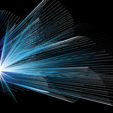 Abstract vector background with luminous blue raysのイラスト素材