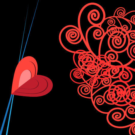 Bright decorative holiday with hearts patternsのイラスト素材