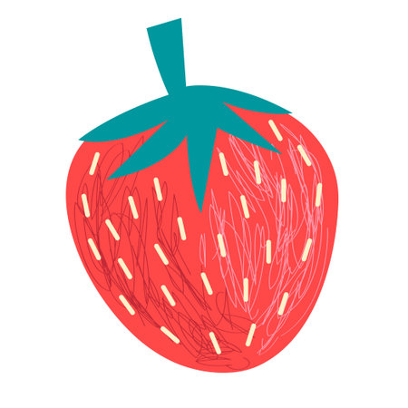 Graphics big tasty strawberry berry.のイラスト素材