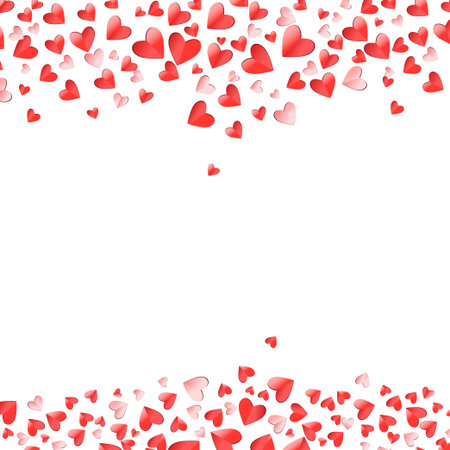 Heart shape pink and red vector Valentines Day backgroundのイラスト素材
