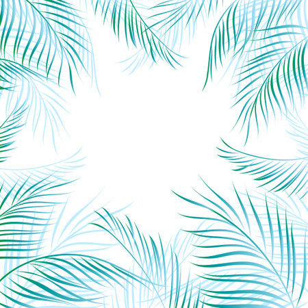 Tropical summer beautiful background with bright palm leavesのイラスト素材