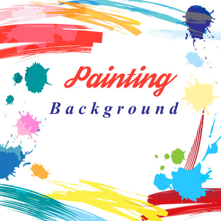 Scenic from brush strokes background. Template for posters, flyers, sitesのイラスト素材