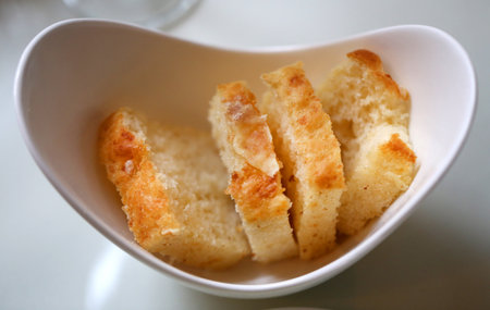 Photo of delicious freshly baked white breadの写真素材