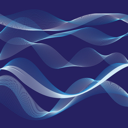 Vector graphic abstract waves on a blue backgroundのイラスト素材