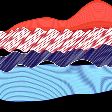 Abstract colored background with wavy elements