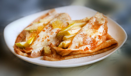 Photo of macro sweet pancakesの写真素材