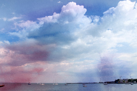 Fhoto sky with cloudsの写真素材