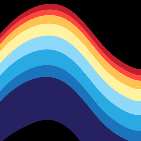 Abstract colored background with wavy elements.