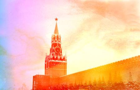 Photos of the Moscow Kremlin with a sunny winter dayの写真素材