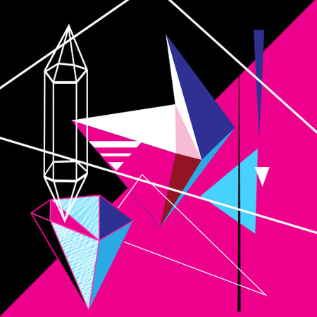 Abstract vector bright poster with geometric shapes.のイラスト素材