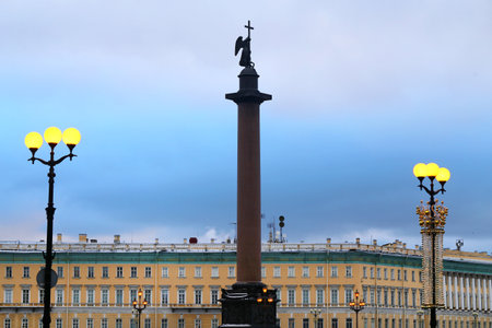 Photo of a beautiful city skyline with the river in the winterの写真素材